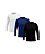 Kit 3 Camisetas Masculina Manga Longa Proteção Solar UV 50+ Branco-Marinho-Preto - Imagem 1