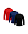Kit 3 Camisetas Masculina Manga Longa Proteção Solar UV 50+ Vermelho-Marinho-Preto - Imagem 1