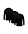 Kit 3 Camisetas Masculina Manga Longa Proteção Solar UV 50+ Preto - Imagem 1