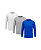 Kit 3 Camisetas Masculina Manga Longa Lisa Básica Segunda Pele Proteção Solar UV 50+ Branco-Cinza-Royal - Imagem 1
