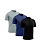 Kit 3 Camisetas Masculina Dry Fit Básica Lisa Proteção Solar UV Cinza-Marinho-Preto - Imagem 1
