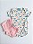 Conjunto Bebê Feminino Body Manga Curta Arco-Íris + Shorts Rosa - Imagem 3