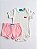 Conjunto Bebê Feminino Algodão Body Off White Melancia Short Rosa - Imagem 8