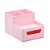 ORGANIZADOR PLÁSTICO DE MESA 4 COMPART. COM GAVETA - ROSA PASTEL - Imagem 1