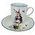 Caneca com pratinho de pão - Coelhinho tomando chá - Imagem 1
