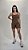 Macaquinho Feminino Fitness Tecido Canelado Linha Paris curto ou meia coxa cor Cocoa Brown - Imagem 2