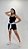 Macaquinho Feminino Fitness Tecido Jacquard curto ou meia coxa cor Preto - Imagem 2