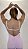 Macaquinho Fitness Com Costas Abertas tecido blackout Linha Paris-Crystal Rose - Imagem 1
