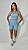 Conjunto fitness feminino Azul Mirante Top Alça larga + Shorts com bolso cós alto linha Duplex Power - Imagem 2