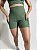 Shorts Com Bolso Feminino Cós Alto Linha Paris - Cor Verde Chive - Imagem 1