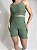 Shorts Com Bolso Feminino Cós Alto Linha Paris - Cor Verde Chive - Imagem 2