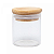 Kit 6 Porta Mantimento de Vidro Borossilicato com Tampa de Bambu 60ml - Imagem 1