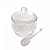 Meleira de Cristal com Colher Pearl 10cm x 10cm x 11cm - Imagem 1