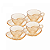 Conjunto 4 Xìcaras de Chá de Cristal com Pires Coração Pearl Âmbar 180ml - Imagem 1