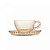 Conjunto 4 Xìcaras de Chá de Cristal com Pires Coração Pearl Âmbar 180ml - Imagem 3