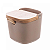 Saleiro de Cerâmica com Tampa e Colher de Bambu Areia x 9cm x 8,5cm - Imagem 1