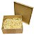 Caixa em MDF crú 25x25x10 com tampa, palha e fita de cetim para laço - Imagem 1