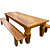 Mesa Peroba Rosa 3.00x1.06 Com 2 Bancos - Imagem 1