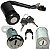 Kit conjunto travas chave ignição Pop100 2007 a 2015 contato trava guidão banco 3 peças - Imagem 1