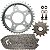 Kit relação transmissão tração CB300 CB300R 2009 a 2015 com retentor - Imagem 1