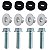 Kit 4 coxim parafusos cromados buchas fixação paralama dianteiro CG125 CG150 CG160 Fan Titan Sport CBX250 CB250F CB300 - Imagem 1