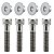 Kit 4 coxim parafusos inox buchas fixação paralama dianteiro YBR125 Factor YBR150 Factor YS150 Fazer - Imagem 1