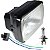 Farol completo CG125 Titan Today 1989 a 1999 aro preto lente de vidro com lâmpada bloco globo optico - Imagem 1