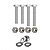 Kit parafusos inox suporte motor DT CG125 1977 a 1988 ML125 Turuna125 CG Bolinha Honda Fixação Peito motor Chassi - Imagem 1