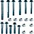 Kit parafusos suporte motor NXR125 NXR150 Bros 2009 a 2015 Fixação motor Chassi - Imagem 1