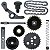 Kit tensor roldana coroa engrenagem corrrente de comando C100 Biz Dream Web100 Star Moby Sky Phoenix XY50 Pop100 12 peça - Imagem 2