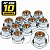 Kit 10 porca M6 sextavada travante com flange chave 10 zincada - Imagem 1