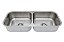 Cuba Dupla Para Cozinha Cd-40 0.6 Escovada Lisa 4.5 82X34X17 - 1017616 - Mekal - Imagem 1