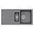 Cuba Dupla De Quartzo Com Escorredor  203E - Gray Moon - ARE-CQ203-E-02 - ARELL - Imagem 1
