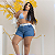 SHORT PLUS SIZE B/F C/CINTO BRANCO REF-9538 TAM- 46 AO 52 - Imagem 3