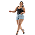 SHORT PLUS SIZE B/F C/CINTO PRETO REF-9874 TAM-46 AO 52 - Imagem 1