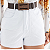 SHORT BRANCO B/F C/CINTO CAFE REF-9851 TAM- 36 AO 44 - Imagem 2