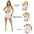 SHORT SLIM BRANCO LYCRA C/CINTO BRANCO REF-9856 TAM-36 AO 44 - Imagem 3
