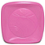 Prato Quadrado Descartável Trik Trik Rosa 15CM - Embalagem com 10 UN - Imagem 1