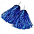 Pom Pom Azul Metalizado - Embalagem com 1 Par - Imagem 1