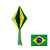 Balão Decorativo Popper Edição Brasil G - Embalagem com 1UN - Imagem 2