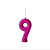 Vela Cintilante Regina Pink N°9 - Embalagem com 1 UN - Imagem 2