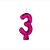 Vela Cintilante Regina Pink N°3 - Embalagem com 1 UN - Imagem 2