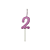 Vela Regina Pick Nº 2 Cor Pink Metalizado - Embalagem com 1 UN - Imagem 2
