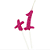 Vela Regina Pick Pink Glitter Mais Um +1 - Embalagem com 1 UN - Imagem 2