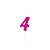 Vela Regina Pick Rosa Glitter N°4 - Embalagem com 1 UN - Imagem 2