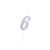 Vela Regina Pick Prata Glitter N°6 - Embalagem com 1 UN - Imagem 2
