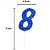 Vela Regina Pick Azul Glitter N°8 - Embalagem com 1 UN - Imagem 3