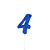 Vela Regina Pick Azul Glitter N°4 - Embalagem com 1 UN - Imagem 2