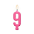 Vela Regina Parabéns Pink N°9 - Embalagem com 1 UN - Imagem 2
