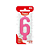 Vela Regina Parabéns Pink N°6 - Embalagem com 1 UN - Imagem 1
